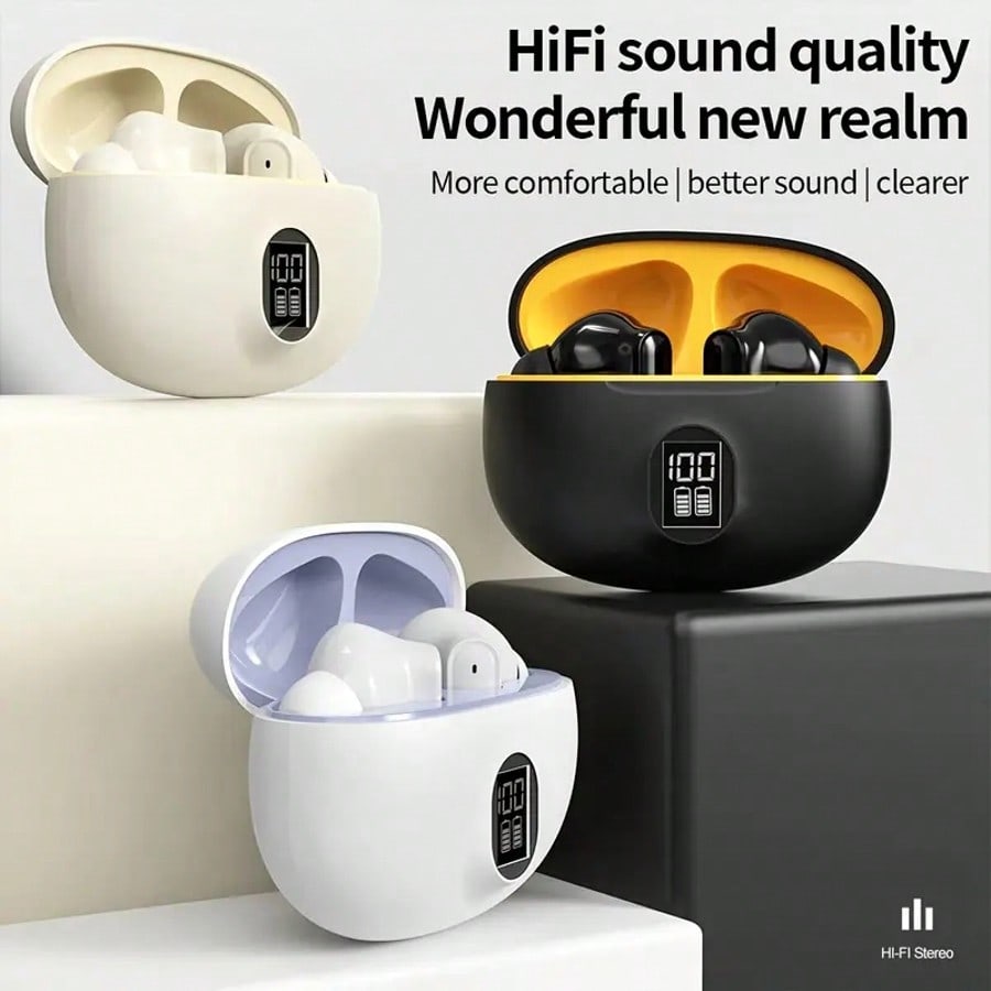 Gaming Microphone - Wireless Earphones, Bluetooth 5.3 Earbuds, Type-C