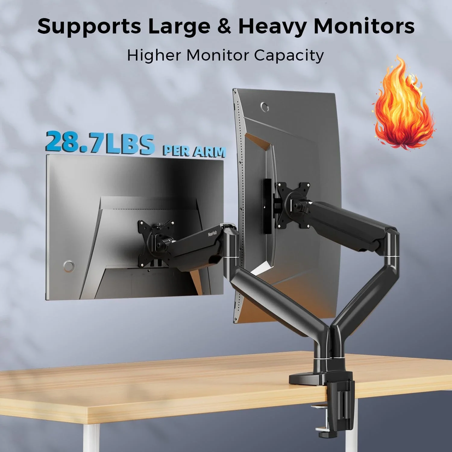 Dual Monitor Arm - Curved Monitor Mount Dual Monitor Arm