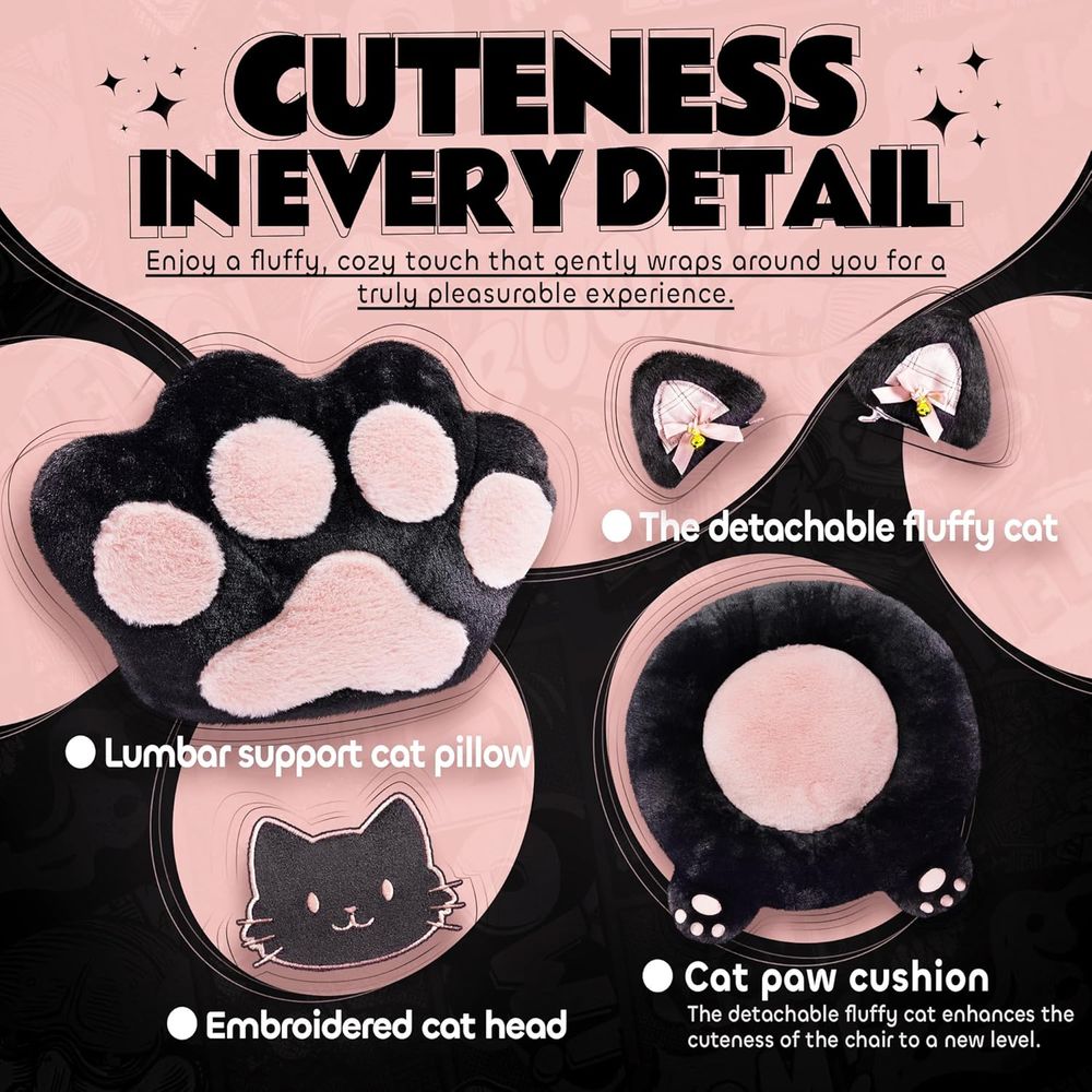 Cute Cat Ear Gaming Chair with - Pc Gaming Chair のレビューと価格