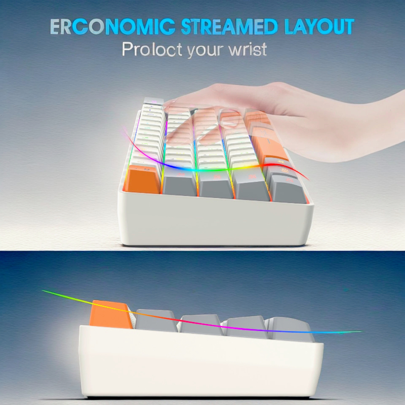 Keyboard RGB USB wired 63 keys - Pc Gaming Orange のレビューと価格