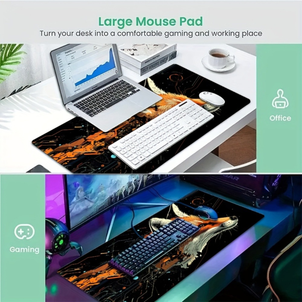 Large Fox Design Mouse Pad Ora - Pc Gaming Orange のレビューと価格
