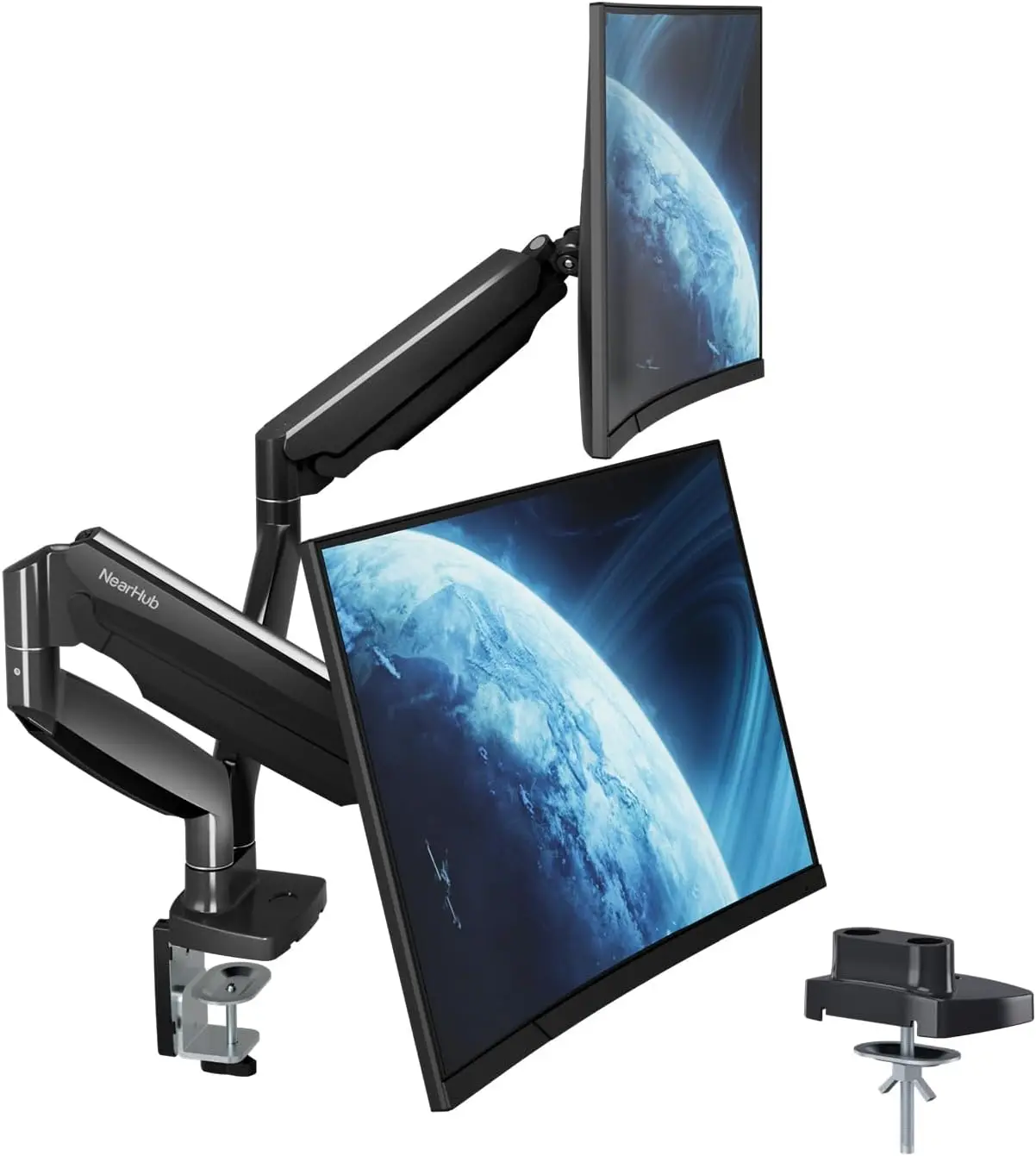 Curved Monitor Mount Dual Moni - Dual Monitor Arm のレビューと価格