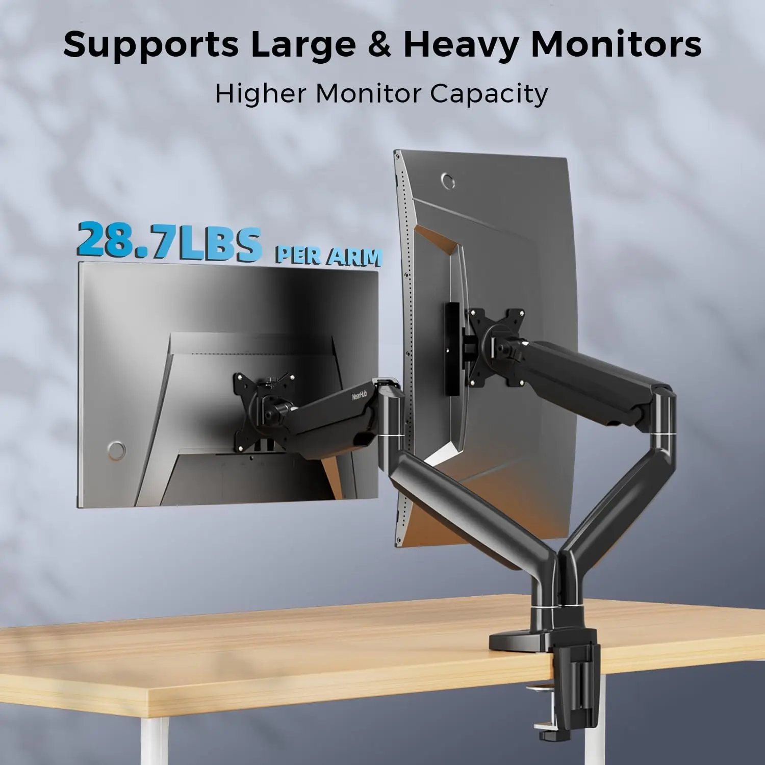 Curved Monitor Mount Dual Moni - Dual Monitor Arm のレビューと価格