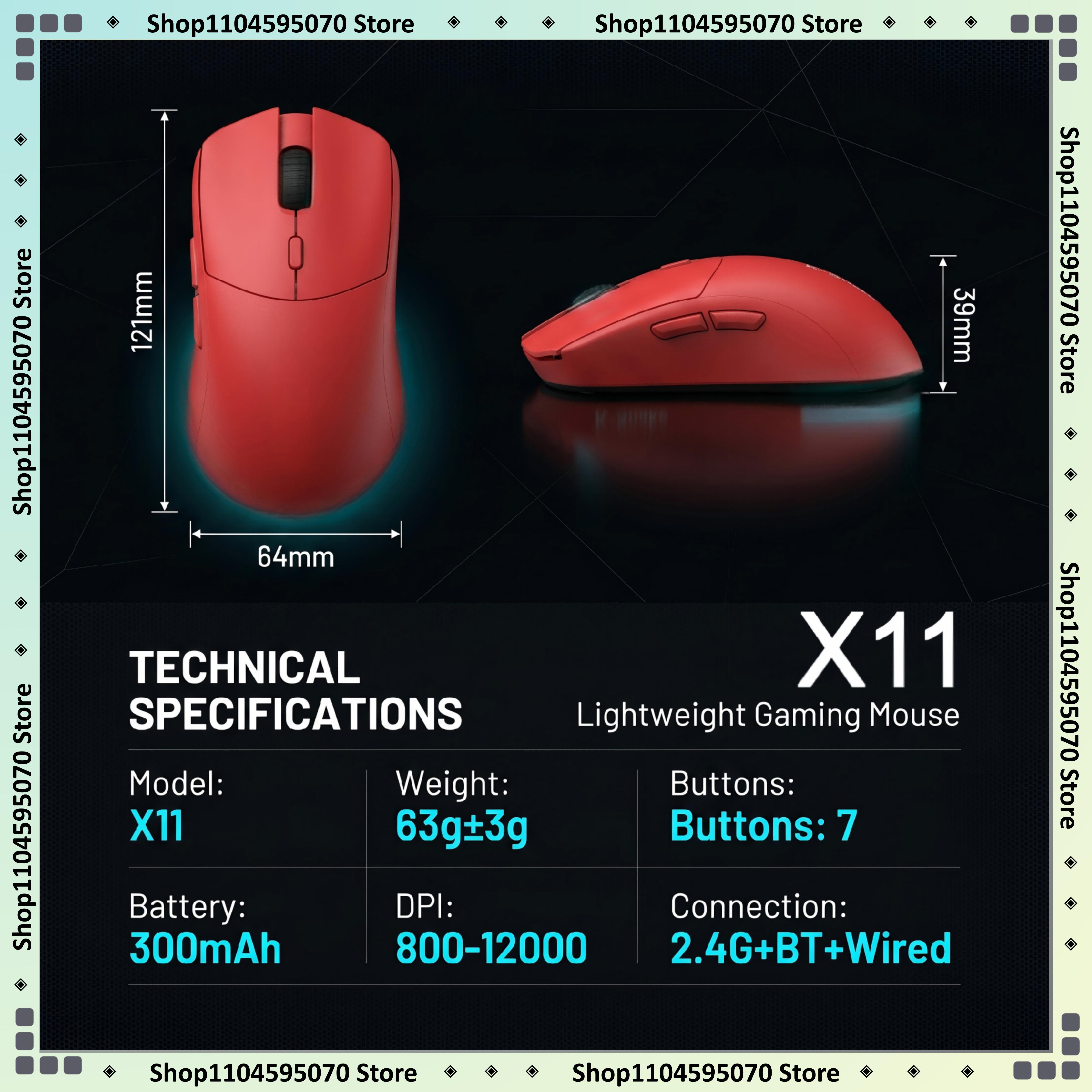 X11 Multi‑Color Wireless Mouse - Pc Gaming Orange のレビューと価格