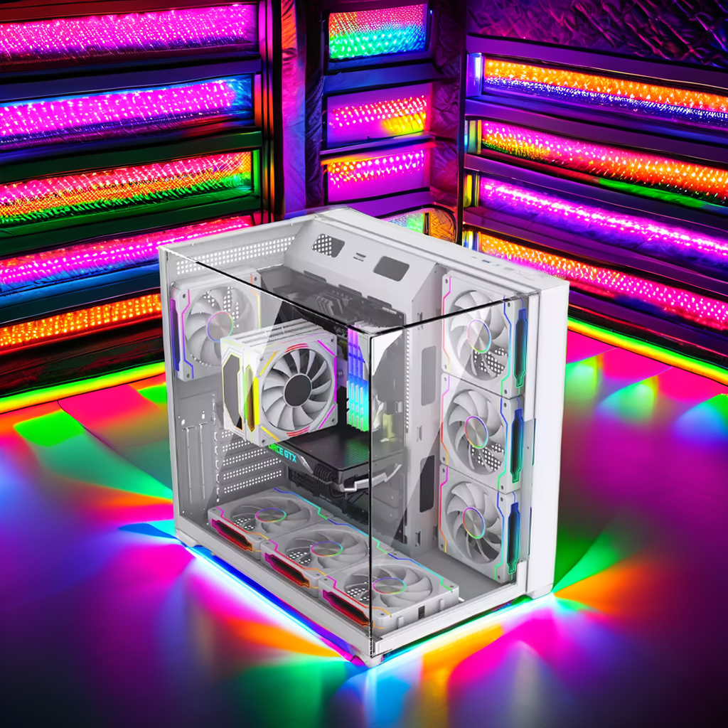 White PC Case Chassis Full Tow - Pc Gaming Cpu のレビューと価格