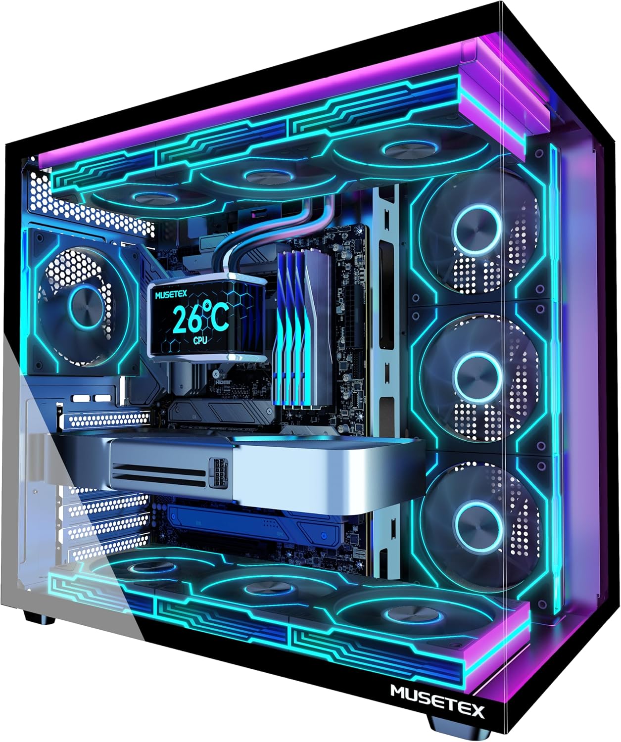 ATX Mid Tower PC Case, Pre-Ins - Argb Case Fan のレビューと価格
