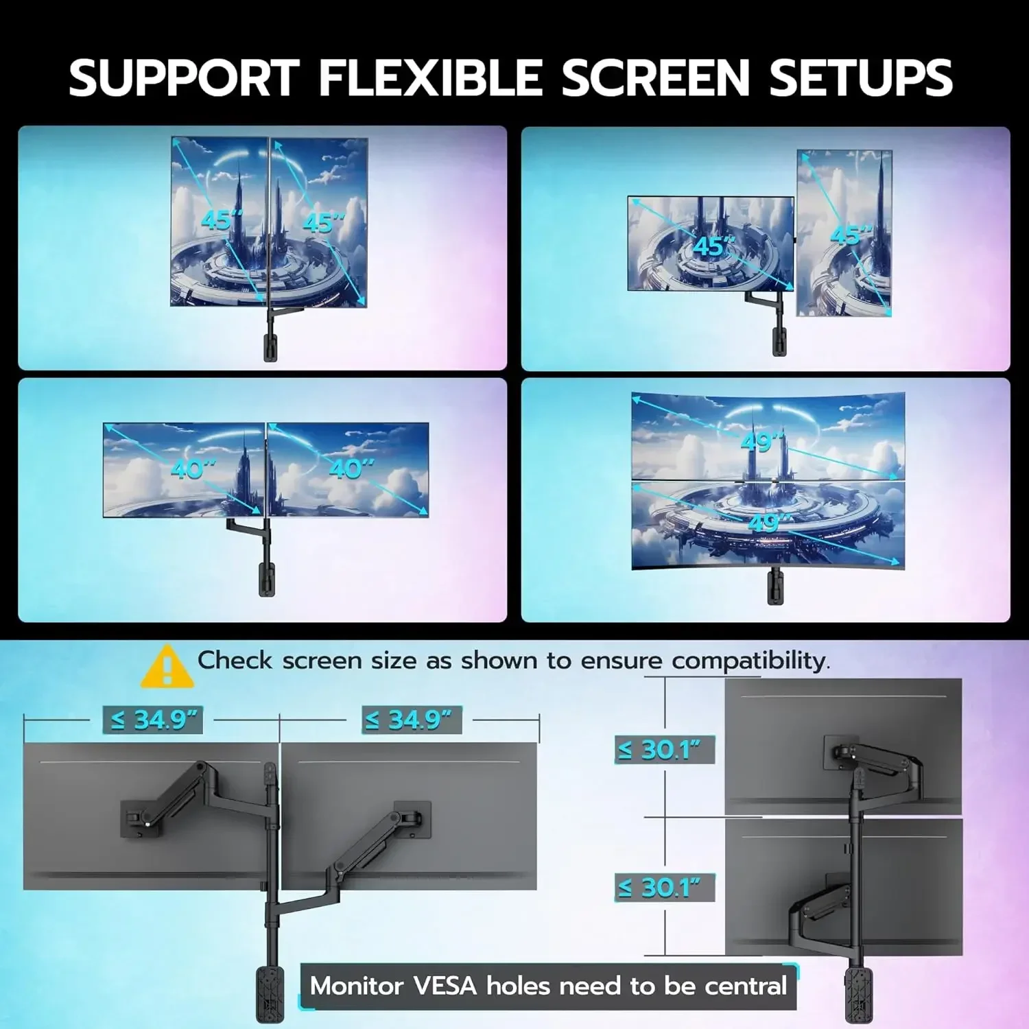 Dual Monitor Wall Mount for 17 - Dual Monitor Arm のレビューと価格