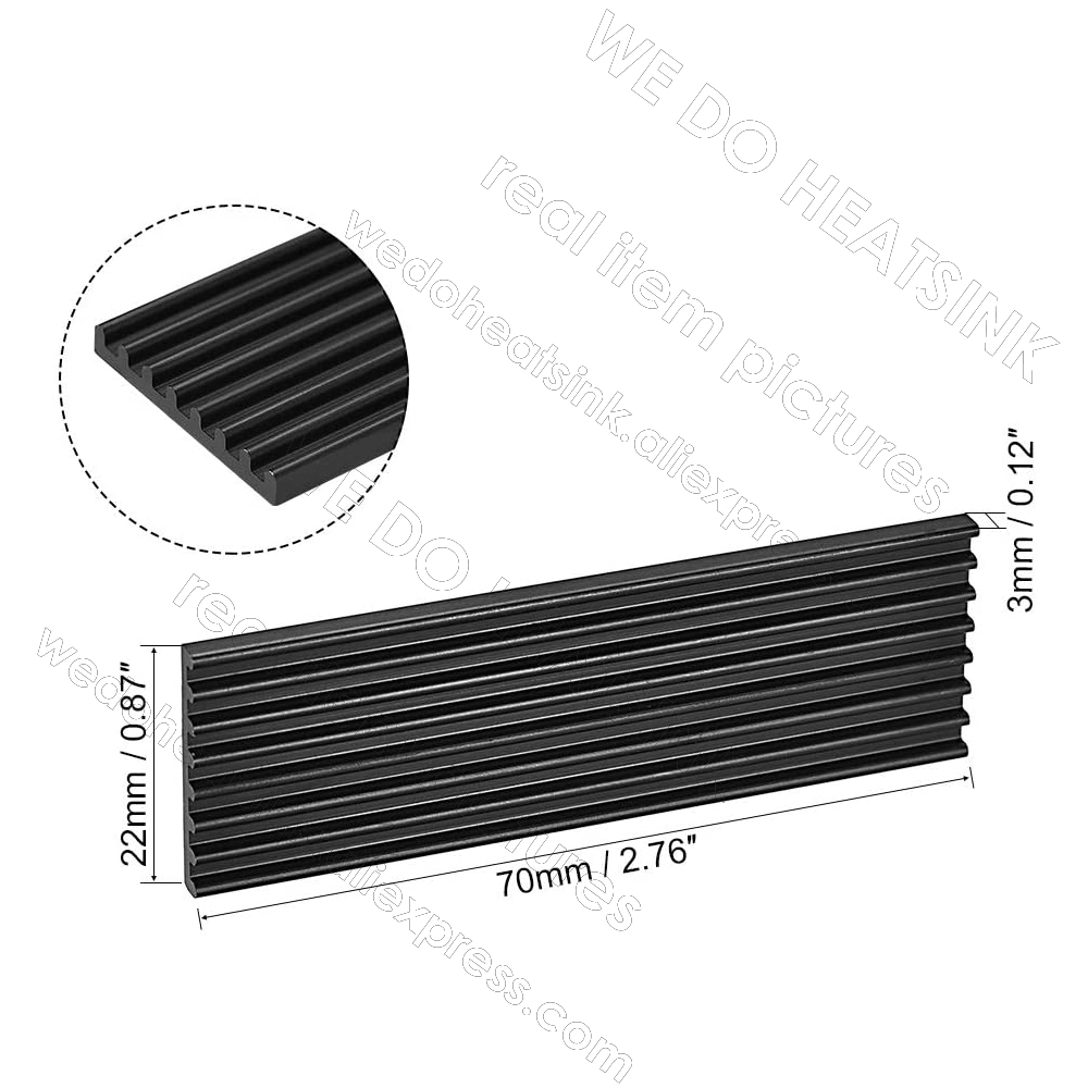 70x22x3mm Black Aluminum Heats - M.2 Ssd Heatsink のレビューと価格