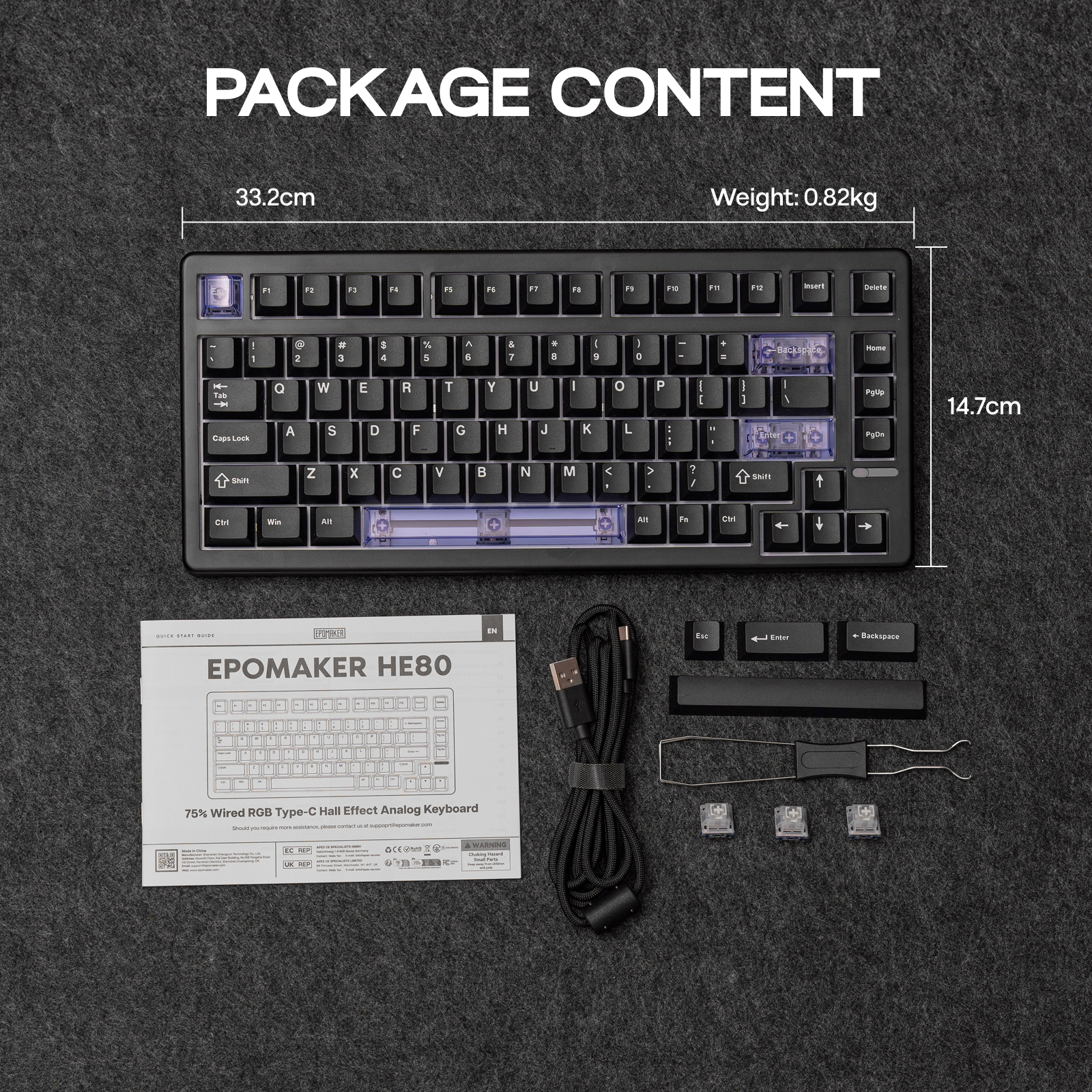 EPOMAKER HE80 Custom 75 US QWE - Pc Gaming Qwerty のレビューと価格
