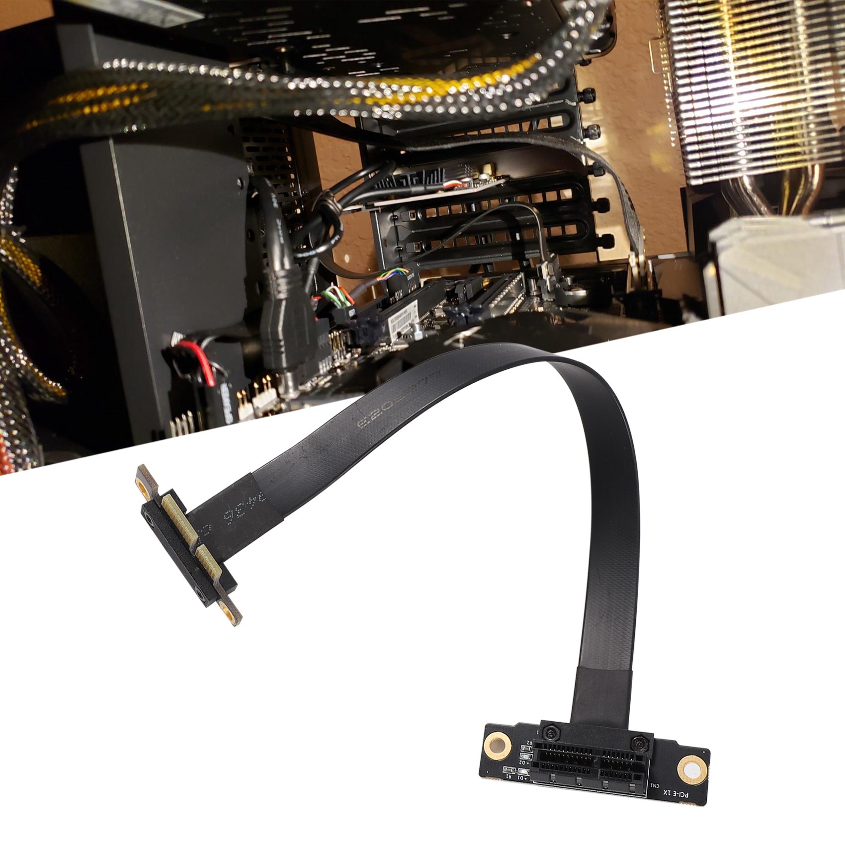 PCIE X1 Riser Cable Dual 90 De - Pcie Riser Cable のレビューと価格