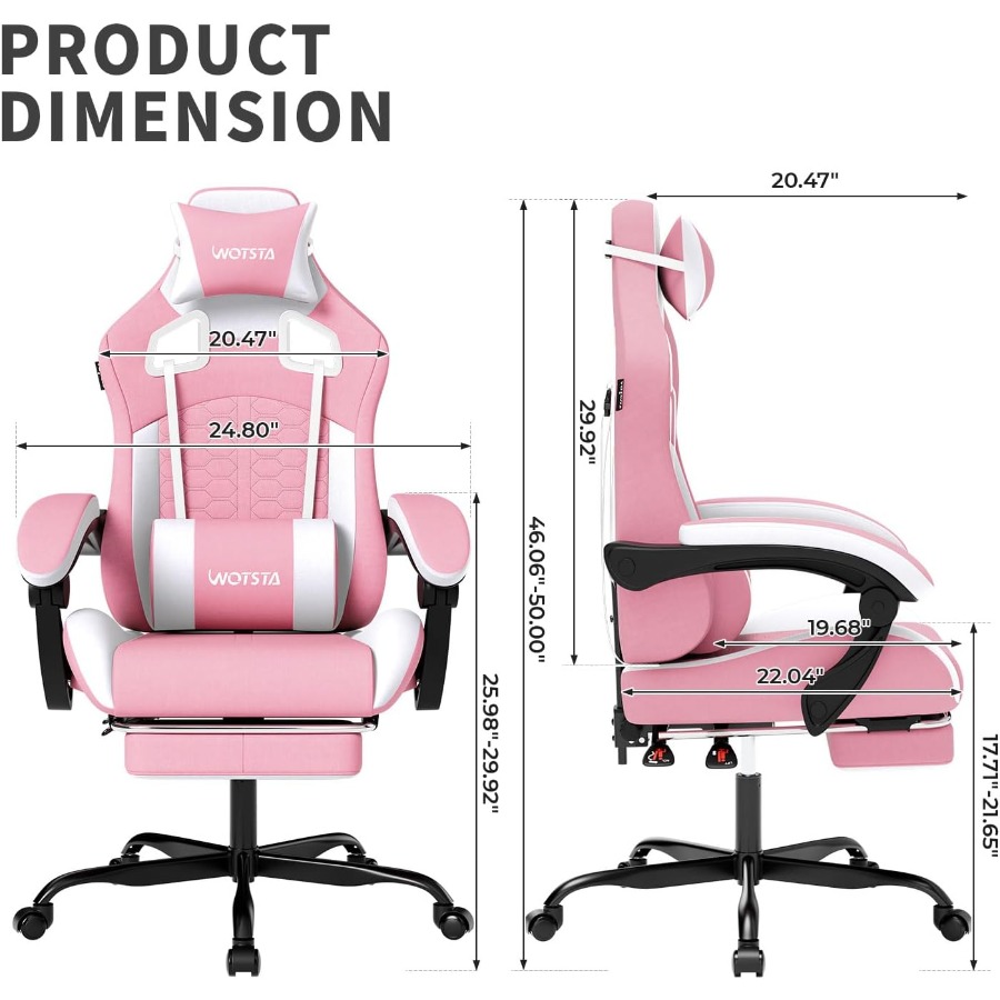 Pink Gaming Chair with Massage - Pc Gaming Chair のレビューと価格