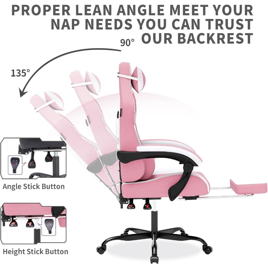 Pink Gaming Chair with Massage - Pc Gaming Chair のレビューと価格