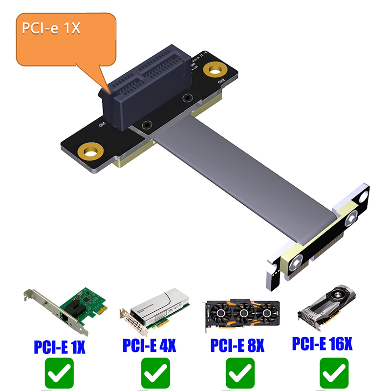 PCIE X1 Riser Cable Dual 90 De - Pcie Riser Cable のレビューと価格